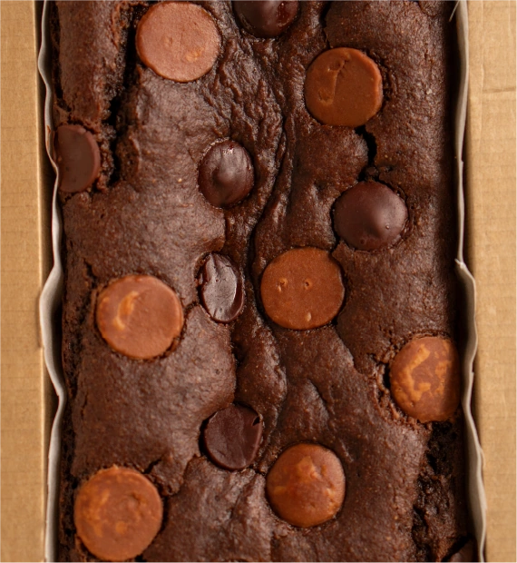 Chocolate brownie with chocolate chips