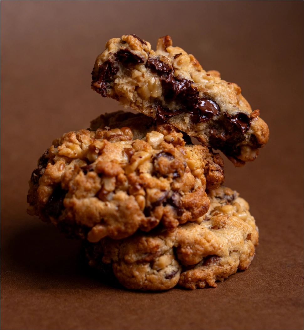 Stack of freshly baked cookies